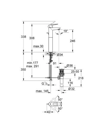 Смеситель Grohe BauLoop 32856000 для свободностоящих раковин