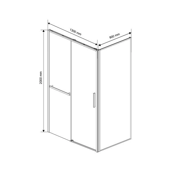 Душевой уголок Vincea Slim Soft VSR-1SS9013CLG, 1300*900, брашированное золото, стекло прозрачное