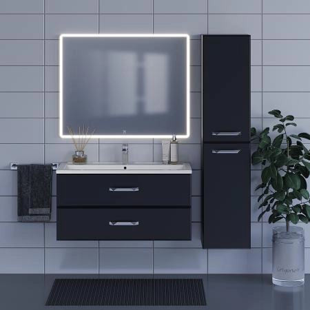 Тумба под раковину для ванной Uperwood Foster 100 см, подвесная, черная