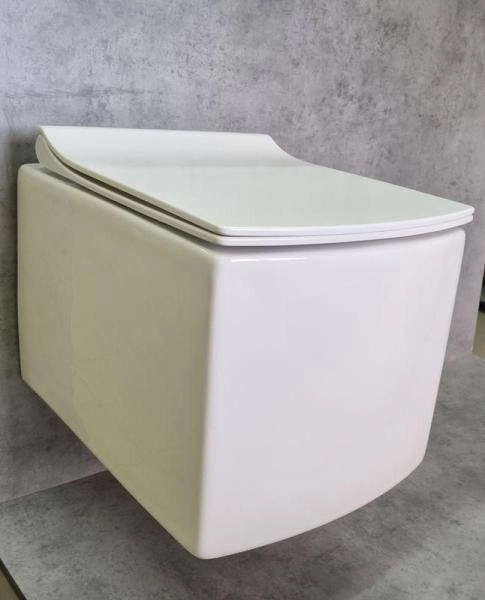 Унитаз Ceramalux 2022 подвесной безободковый сиденье микролифт белый 500x355x365