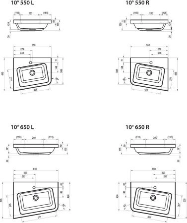 Раковина Ravak 10° 550 L