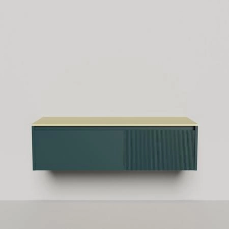 Salini Domino Тумба со столешницей, 140х50х40см., из S-Stone в сборе, крепеж; сифон; фасад: эмаль Ral6004, столешница: Ral1000