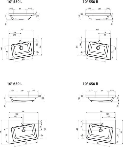 Раковина Ravak 10° 550 L