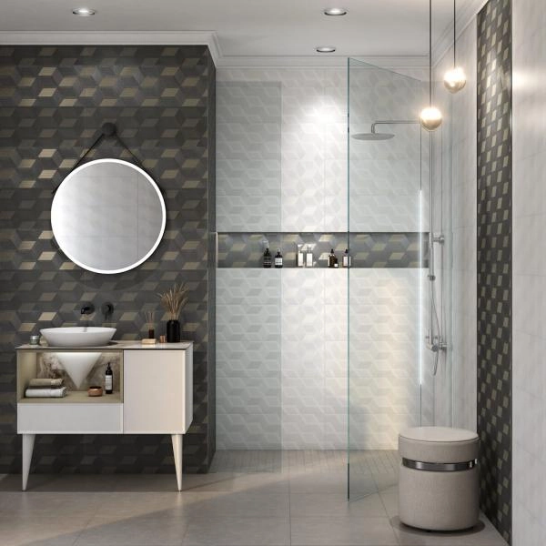 Тумба Kerama Marazzi CONO КОНО CO.97\LIM подвесная с открытой полкой и ящиками 97, белая матовая-лимо