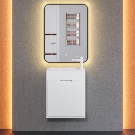 Тумба с раковиной для ванной Uperwood Modul 50 см, подвесная, матовая, белая