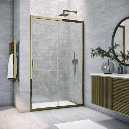 Душевая дверь Vegas-glass ZP TUR NOVO 140 05 01, профиль бронза, стекло прозрачное