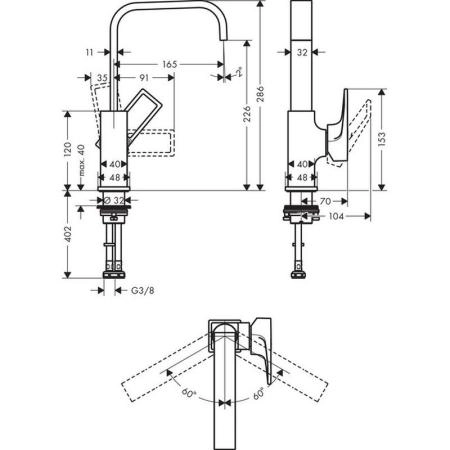 Смеситель Hansgrohe Metropol 74511000 для раковины хром