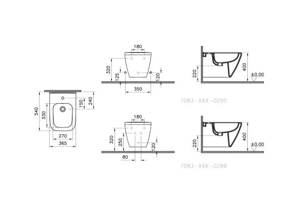 Биде VitrA Integra Square 7083B003-0288