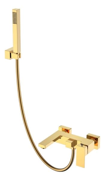 Смеситель для ванны Boheme с душем Qubic Shine Gold 473-G