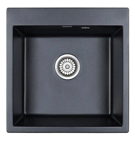 Мойка для кухни Paulmark PRAKTISCH, PM105152-BLM, черный металлик, 510х520