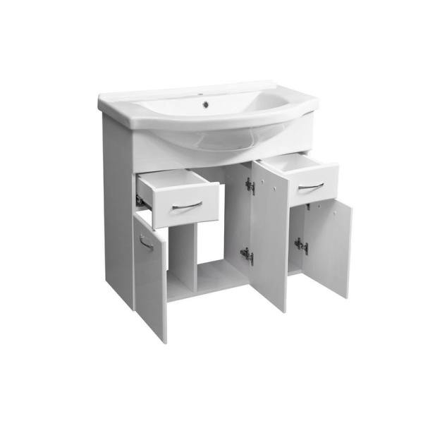 Тумба под умывальник Stella Polar Волна 75-8, 2 ящ., Байкал 75