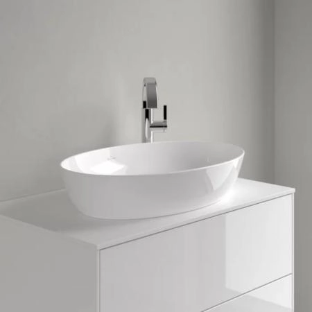 Villeroy&Boch Artis Раковина 61х42х12.5см., накладная, без отв., без перелива, TitanCeram, цвет: альпийский белый