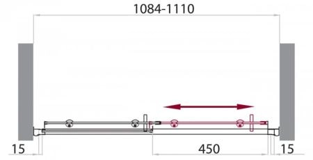Душевая дверь BELBAGNO UNO-BF-1-130-C-Cr 130
