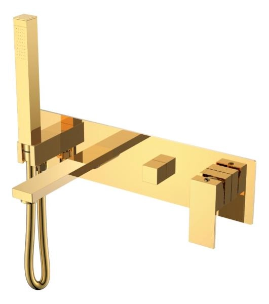 Смеситель для ванны Boheme встроенный Qubic Shine Gold 474-2-G