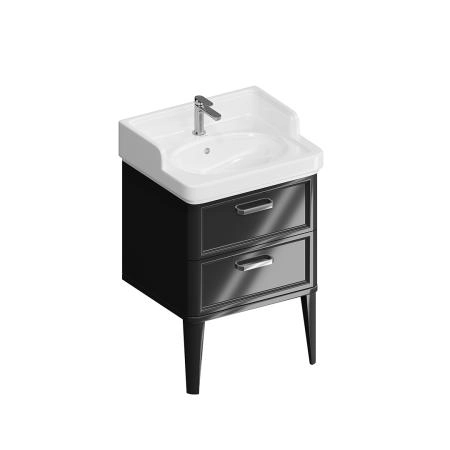 Тумба Kerama Marazzi POMPEI ПОМПЕИ PO.N.60.2\BLK напольная с 2 ящиками 60, черная глянцевая