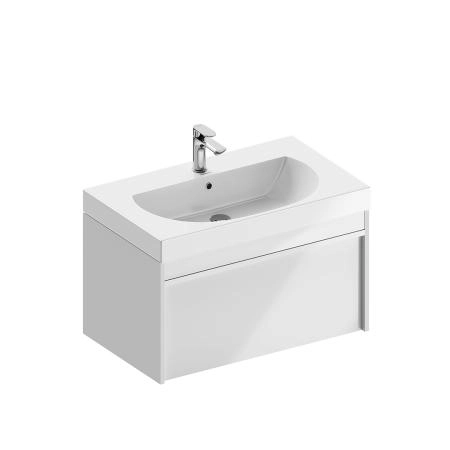 Тумба Kerama Marazzi MODULA МОДУЛА MOD.80.1+1\WHT подвесная 80 с ящиком 1+1, белая глянцевая