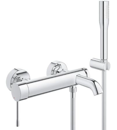 Смеситель Grohe Essence+ 33628001 для ванны однорычажный с душевым гарнитуром