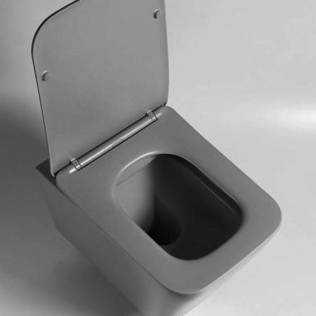 Унитаз подвесной Vincea Q-Line VT1-12MA безободковый, цвет антрацит мат., ультратонкое soft close сиденье