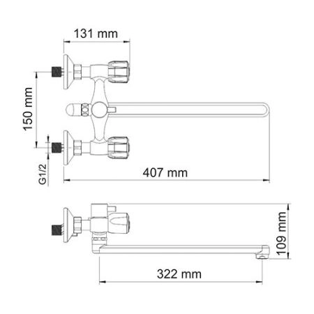 Смеситель для ванны WasserKraft Amper 2902L хром