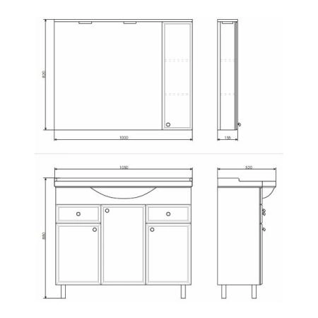Зеркало шкаф Comforty Сочи-100 белый глянец