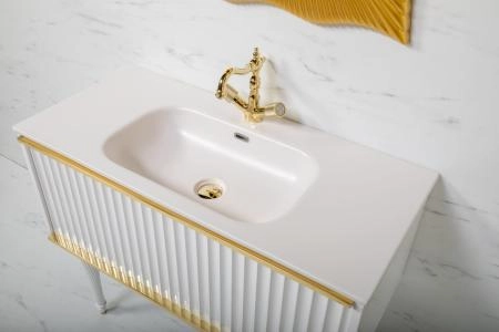Тумба Boheme Canale 100 белая + Золото 843-100-WG