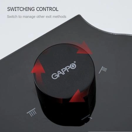 Душевая система Gappo G2495-86 c изливом термостат черный матовый верхний душ d26
