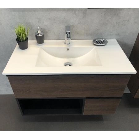 Тумба с раковиной Comforty Франкфурт-75 дуб шоколадно-коричневый