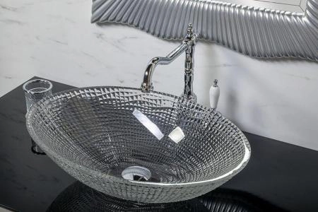 Раковина хрустальная Boheme прозрачная овальная 813