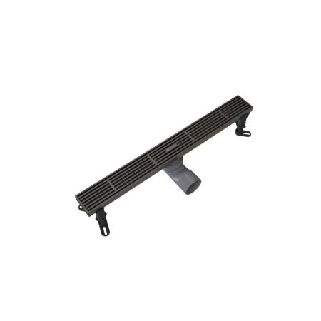 Душевой трап KNOTLOR SDRW0500LGM, линейный вороненая сталь