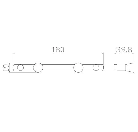 Двойной крючок для ванной WONZON & WOGHAND, Хром (WW-9381-2)