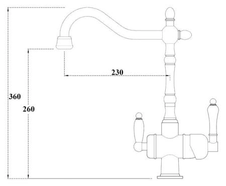 Смеситель для кухни ZORG Sanitary (ZR 326 YF BR) бронза