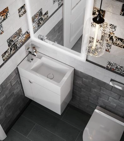 Раковина Kerama Marazzi LATO ЛАТО LA.wb.50 встраиваемая сверху 50, белая глянцевая
