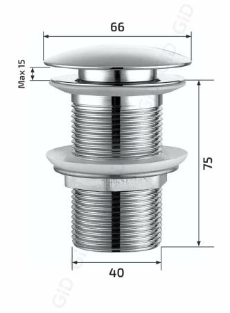 Металлический донный клапан Gid Ch100 хром