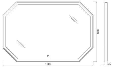 Зеркало Belbagno SPC-OTT-800-800-LED-TCH с свет/сенсор выкл. 800x30x800