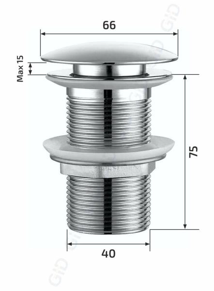 Металлический донный клапан Gid Ch100 хром