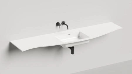 Раковина Salini ONDA PLUS S-Stone покраска RAL матовая 200x55 1402203MNF столешница без отв.смесителя