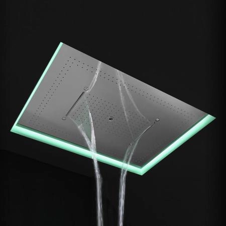 Antonio Lupi Душевая система Meteo XXL 100x75x11 см, с подсветкой LED, цвет: полированная сталь