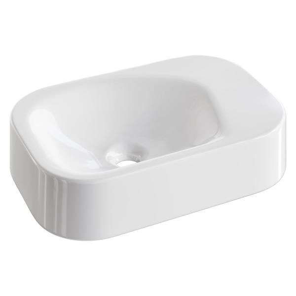 Раковина накладная Boheme COLIBRI Corian 480*320*100 White Glossy 902-W