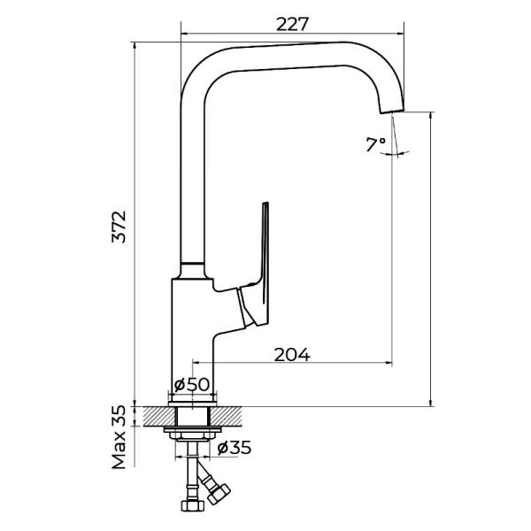 Смеситель KNOTLOR MUSE KN-61/GM, вороненая сталь