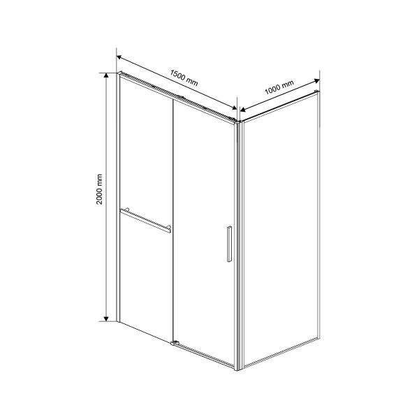 Душевой уголок Vincea Slim Soft VSR-1SS1015CL, 1500*1000, хром, стекло прозрачное