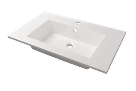 Раковина для ванной Uperwood Parma Premium 75 см, белая глянцевая полувстраиваемая 