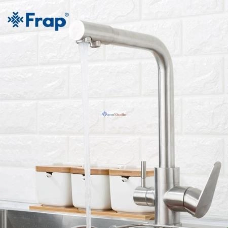 Смеситель для кухни Frap F4348 сатин с краном для фильтр/воды