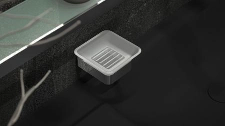 Держатель с мыльницей матовое стекло;  ARTWELLE Regen 8322 хром