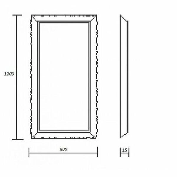 Зеркало Boheme Natura прямоугольное 80х120 523, антик патина без подсветки