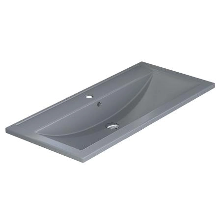 Раковина кварцевая Uperwood Foster Quartz 100 см, серая матовая, бетон