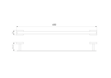 Вешалка для полотенец WONZON & WOGHAND FLAT, Хром (WW-9712-45CM)