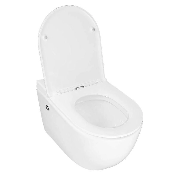 Унитаз импульсный Azario AZ-102C подвесной 360х570х375, полукруглый, быстросъемное сиденье микролифт, монтажная рама в комплекте