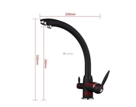 Смеситель для кухни Frap F4399-7 с краном для фильтр/воды черный