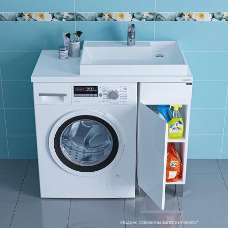 Тумба СаНта Марс-29, 700290, 1 дверь, напольная, без ручек (ум.Юпитер 90*50 литой мрамор)