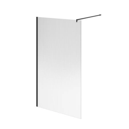 Душевая перегородка Kerama Marazzi CRISTALLO КРИСТАЛЛО CT.120.WI.BLK.M с рифленым стеклом, 120х210, матовый черный